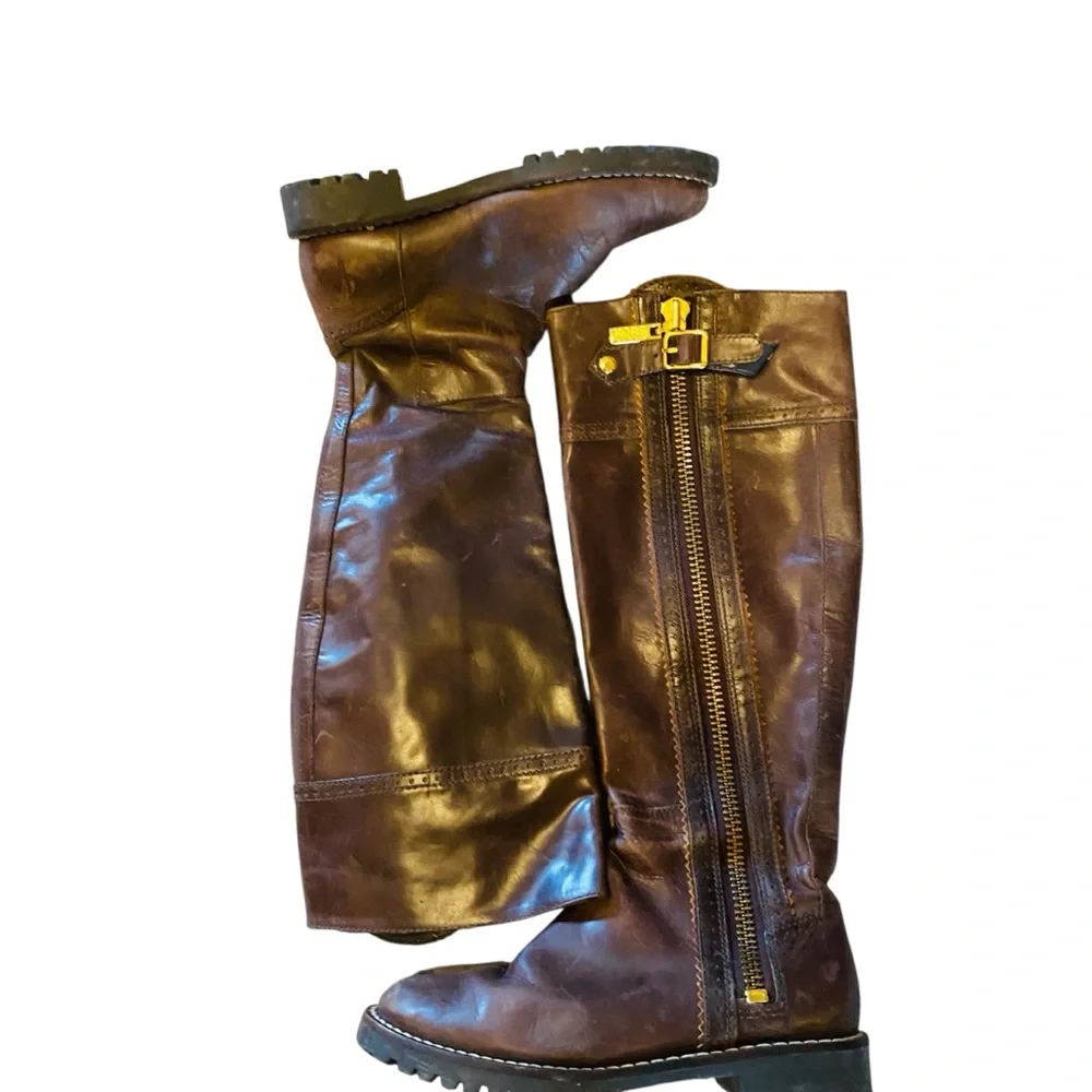 KORS MICHAEL KORS Brown Leather Riding Boots
